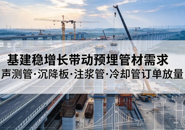 靖江基建稳增长带动预埋监测管材需求，声测管、沉降板、注浆管订单持续放量